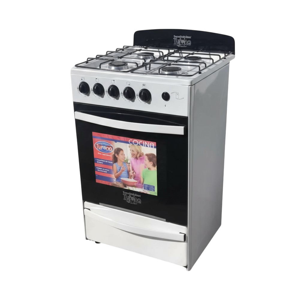 COCINA ENLOZADA BLANCA CON ENCENDIDO